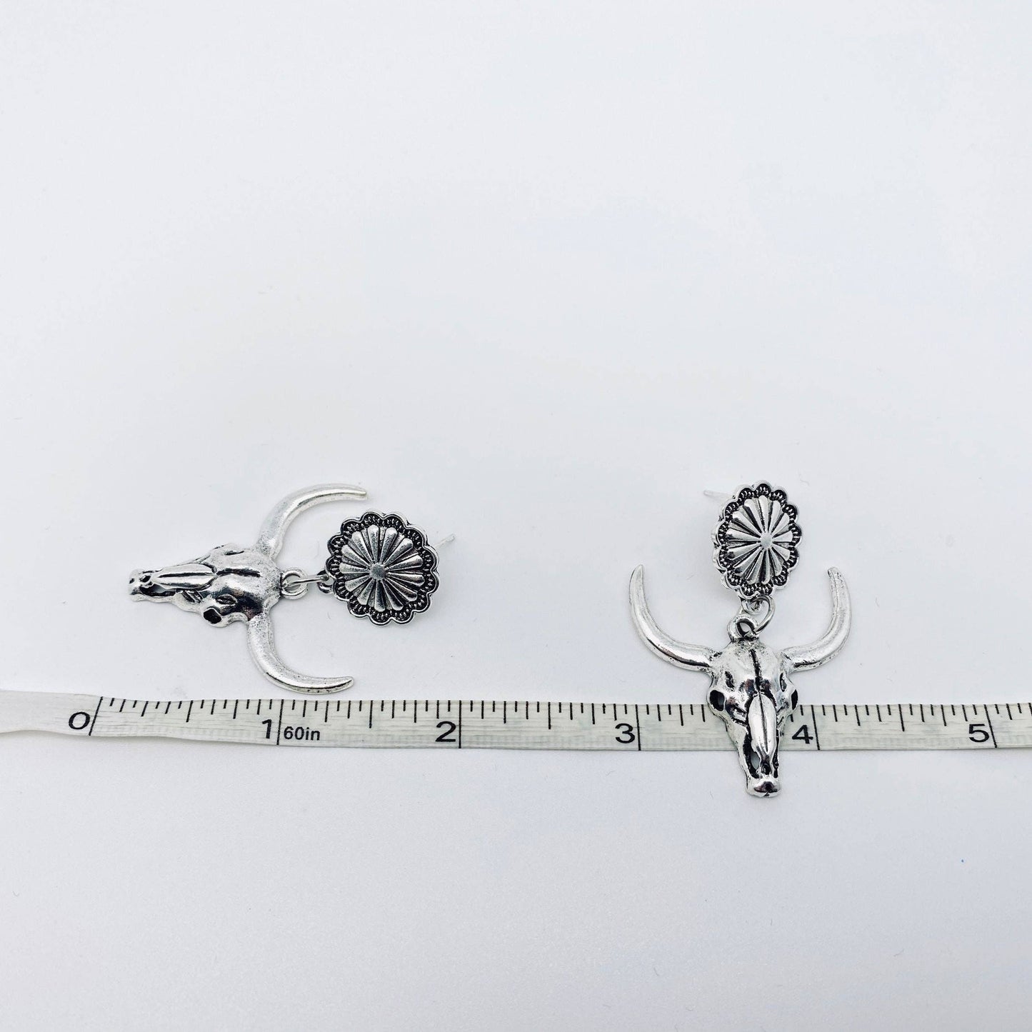 Bull Head Pendant Earring