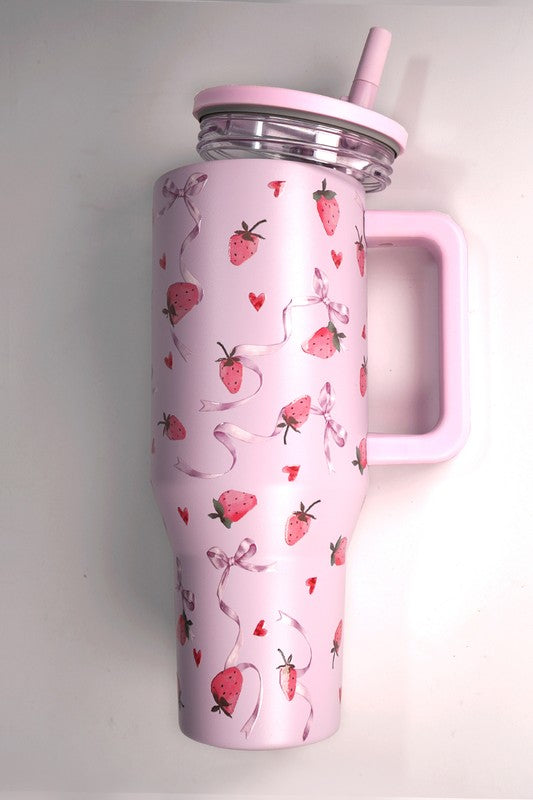 40oz Strawberry Coquette Tumbler