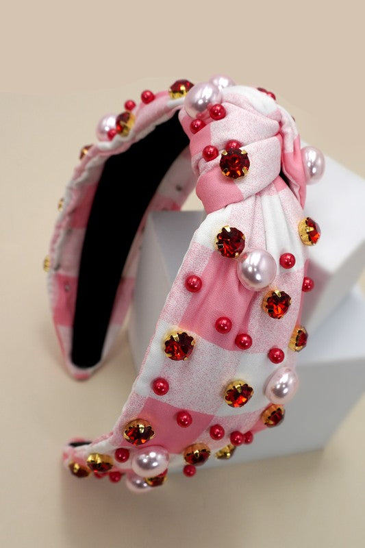 Plaid Beaded Headband