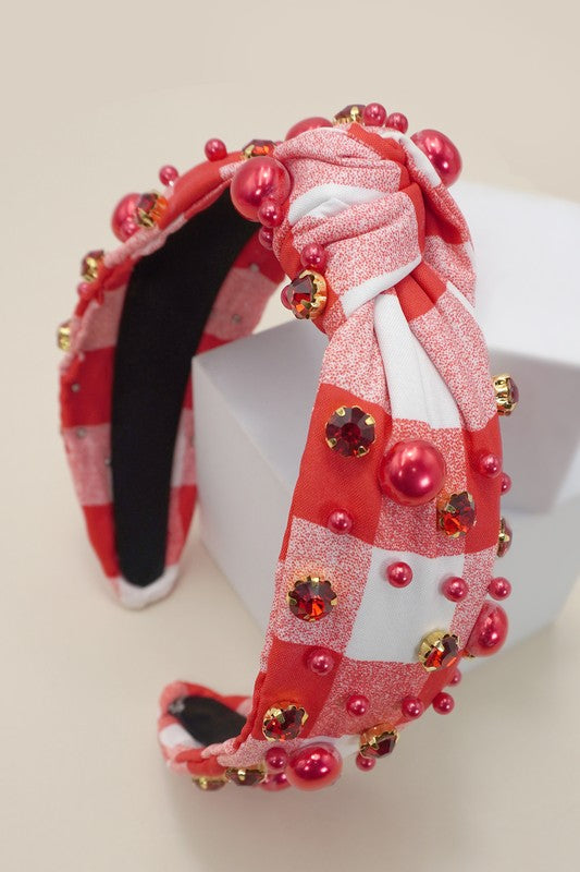 Plaid Beaded Headband