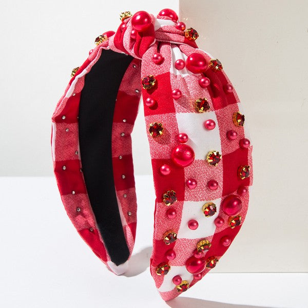 Plaid Beaded Headband