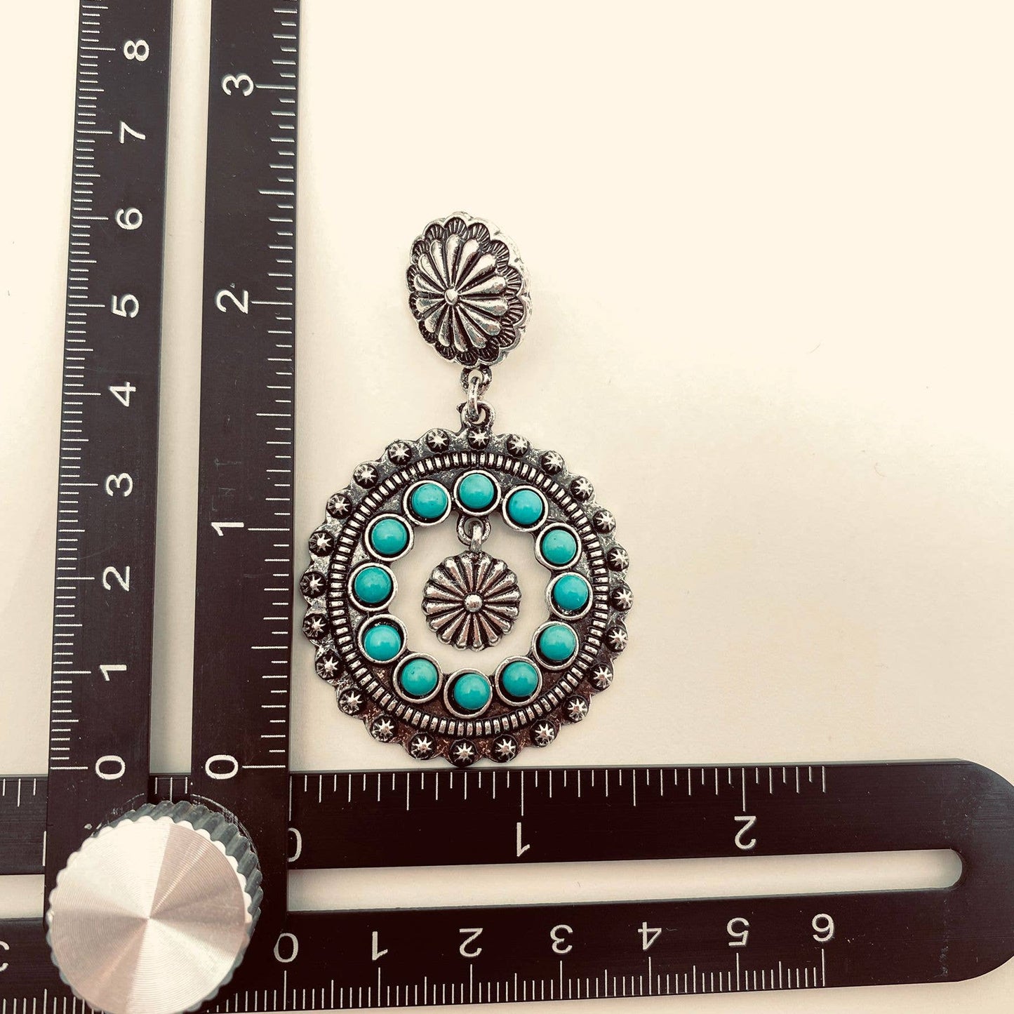 Turquoise Round Earrings