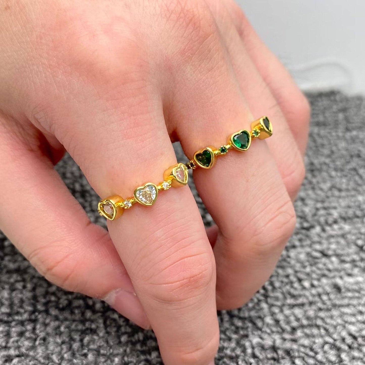 18K Gold Plated Adjustable Heart Ring