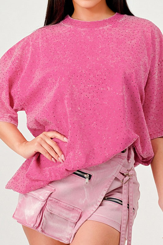 Oversized Rhinestone Tee