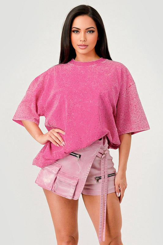 Oversized Rhinestone Tee