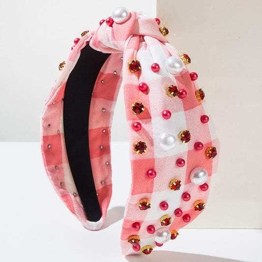 Plaid Beaded Headband
