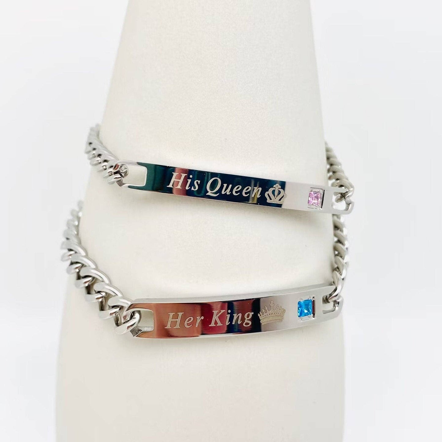 Stainless Steel Charm Couple Bracelet