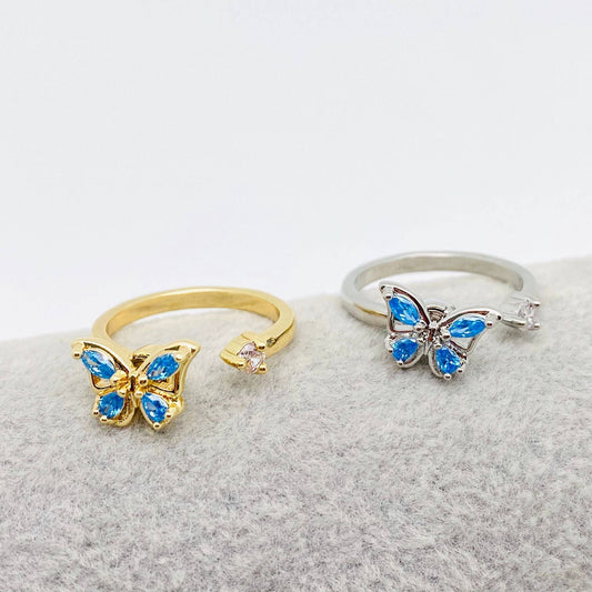 Rotatable Butterfly Adjustable Ring