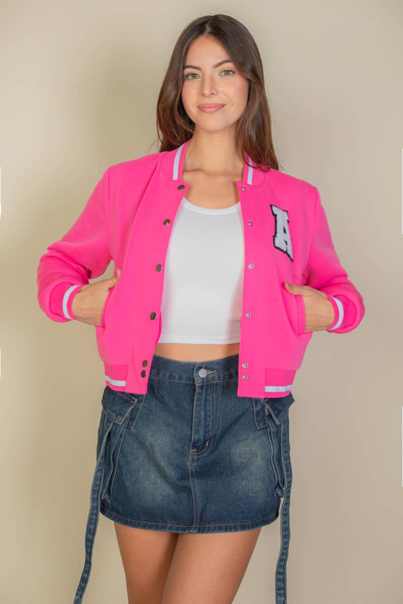 Crop Varsity Jacket- M