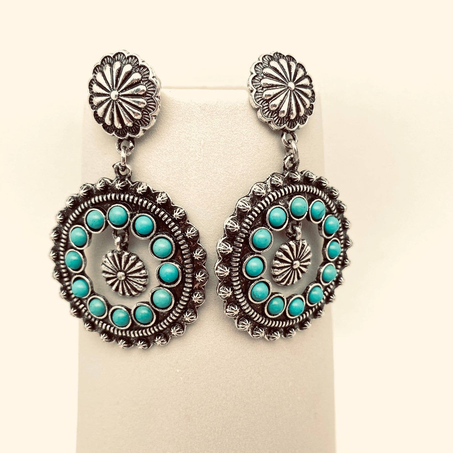 Turquoise Round Earrings