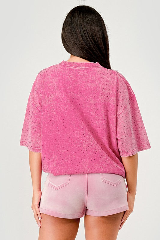 Oversized Rhinestone Tee