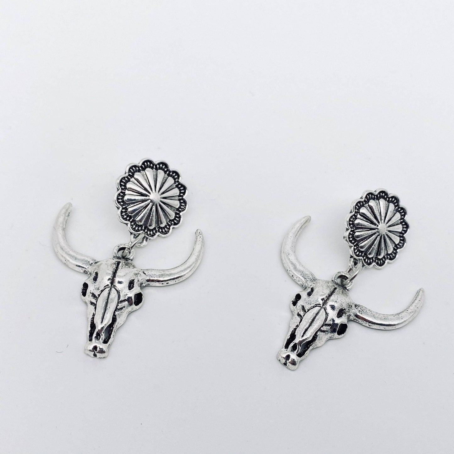 Bull Head Pendant Earring