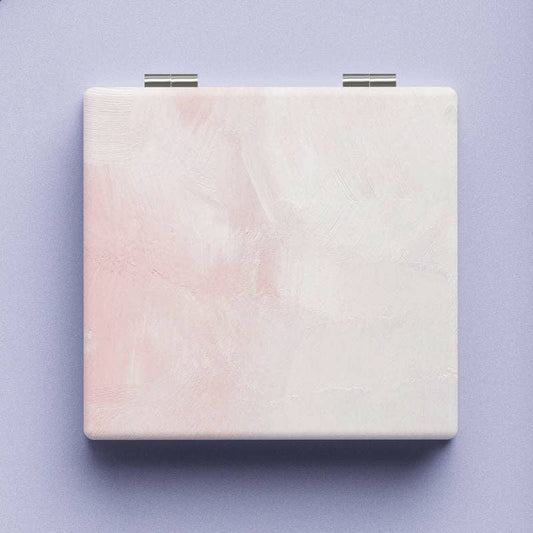 Pink Compact Mirror Handhold