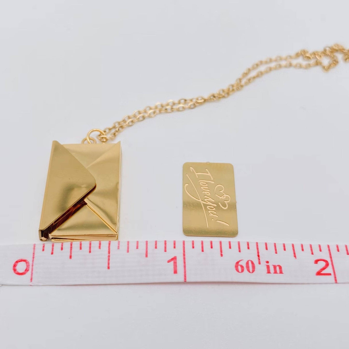 Rose Gold "I Love You"  Envelope Necklace