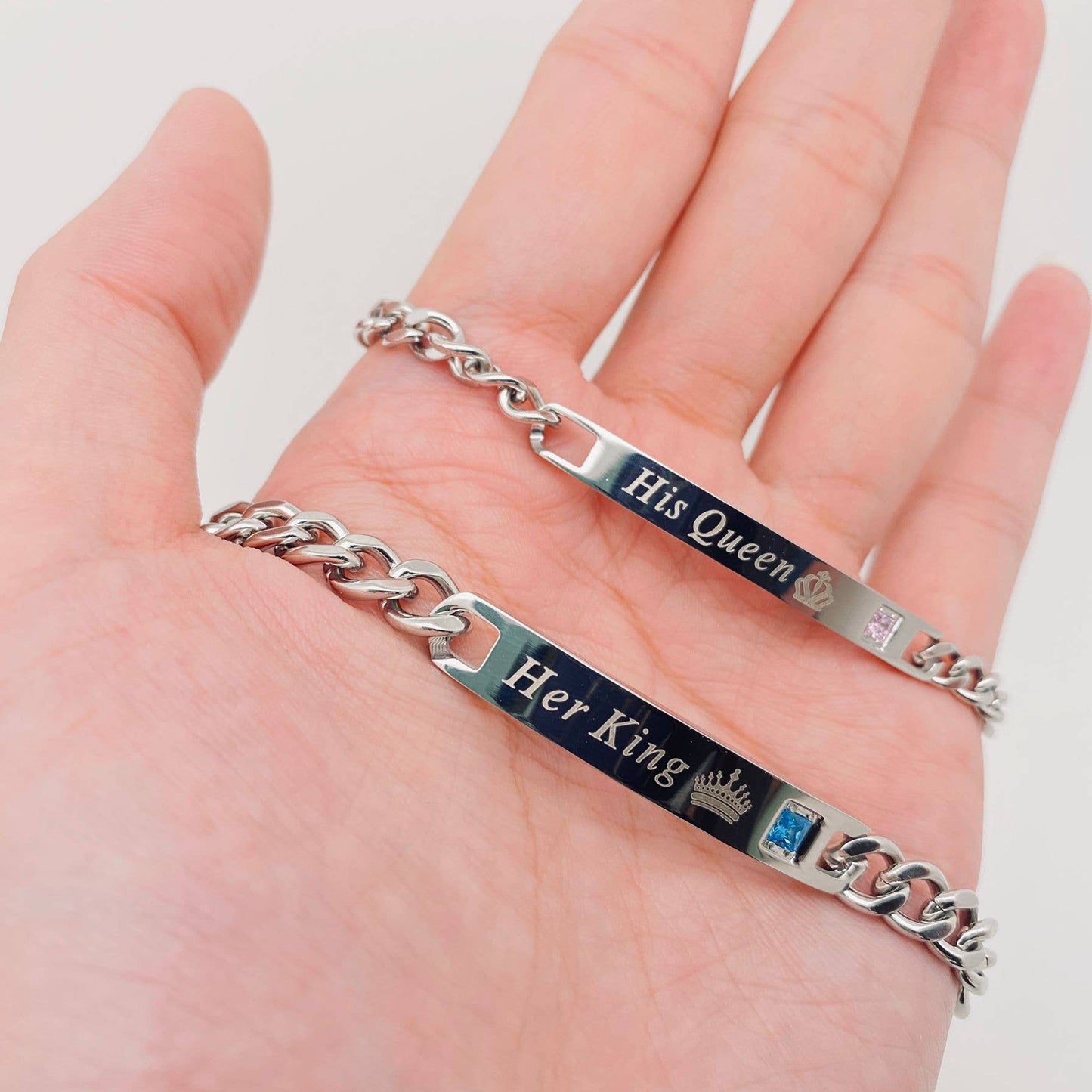 Stainless Steel Charm Couple Bracelet
