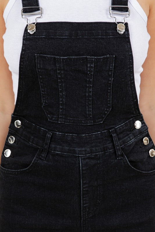 Black Wide Leg Overalls
