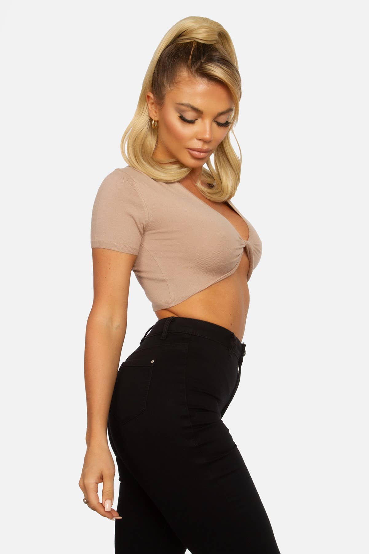 TWIST KNIT CROP TOP