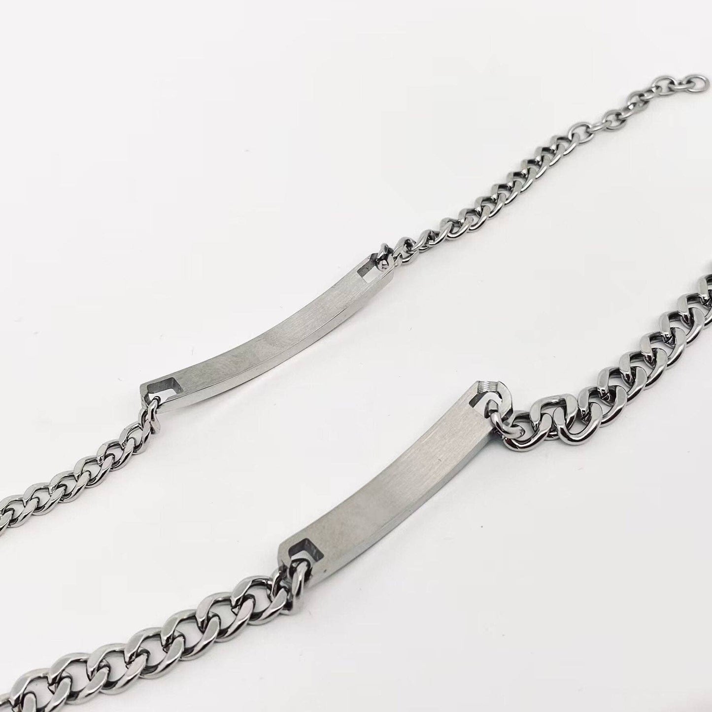 Stainless Steel Charm Couple Bracelet