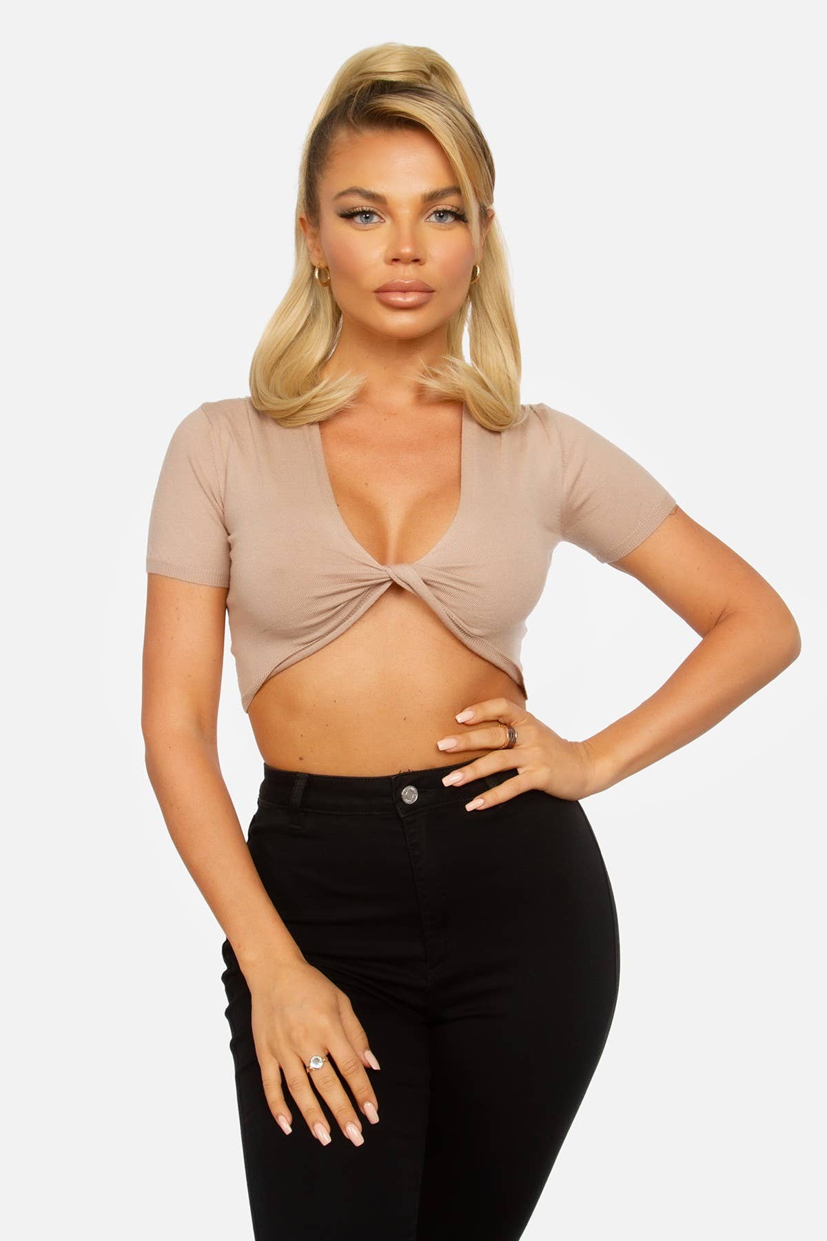 TWIST KNIT CROP TOP