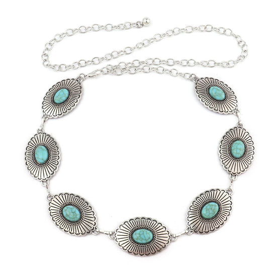 SILVER with Turquoise Western Belt