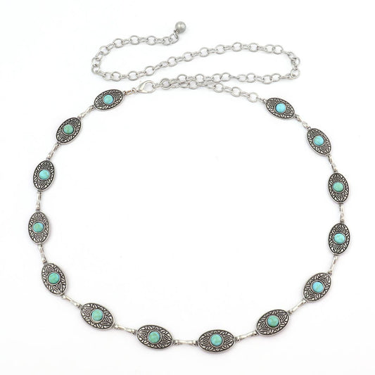 SILVER with Turquoise Western Belt