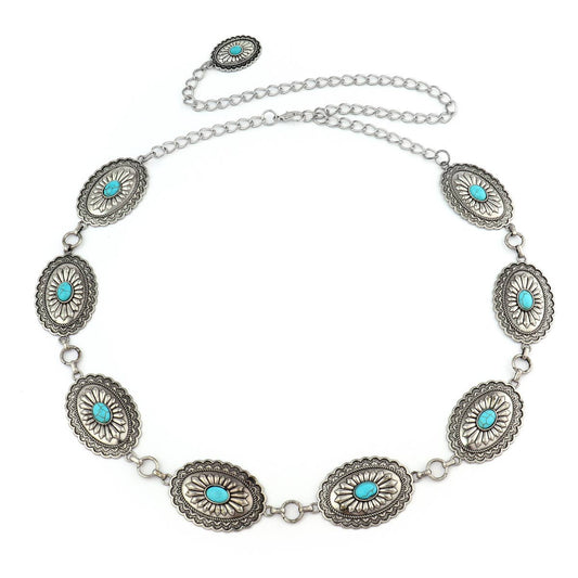 SILVER with Turquoise Western Belt
