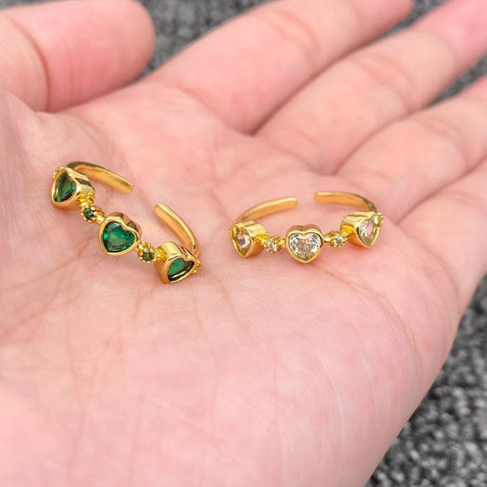 18K Gold Plated Adjustable Heart Ring